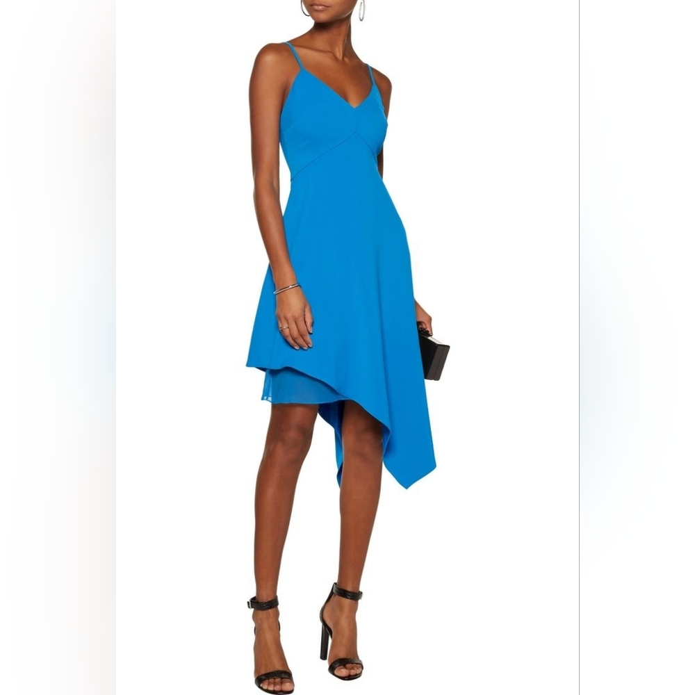Alice + Olivia Asymmetrical Beth Dress in Jewel Blue
